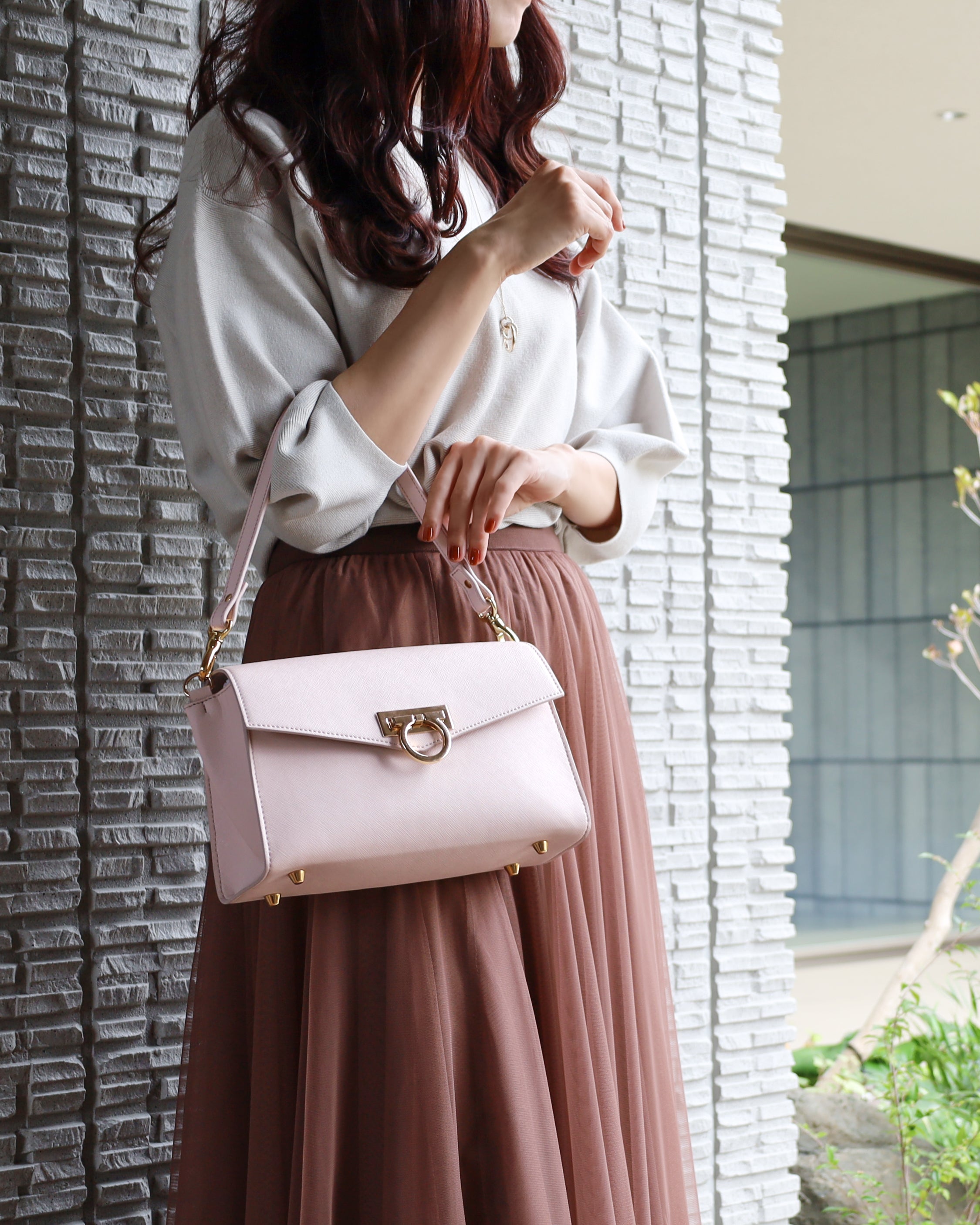 Ring clutch apple bag 3way リング クラッチバッグ ラベンダー