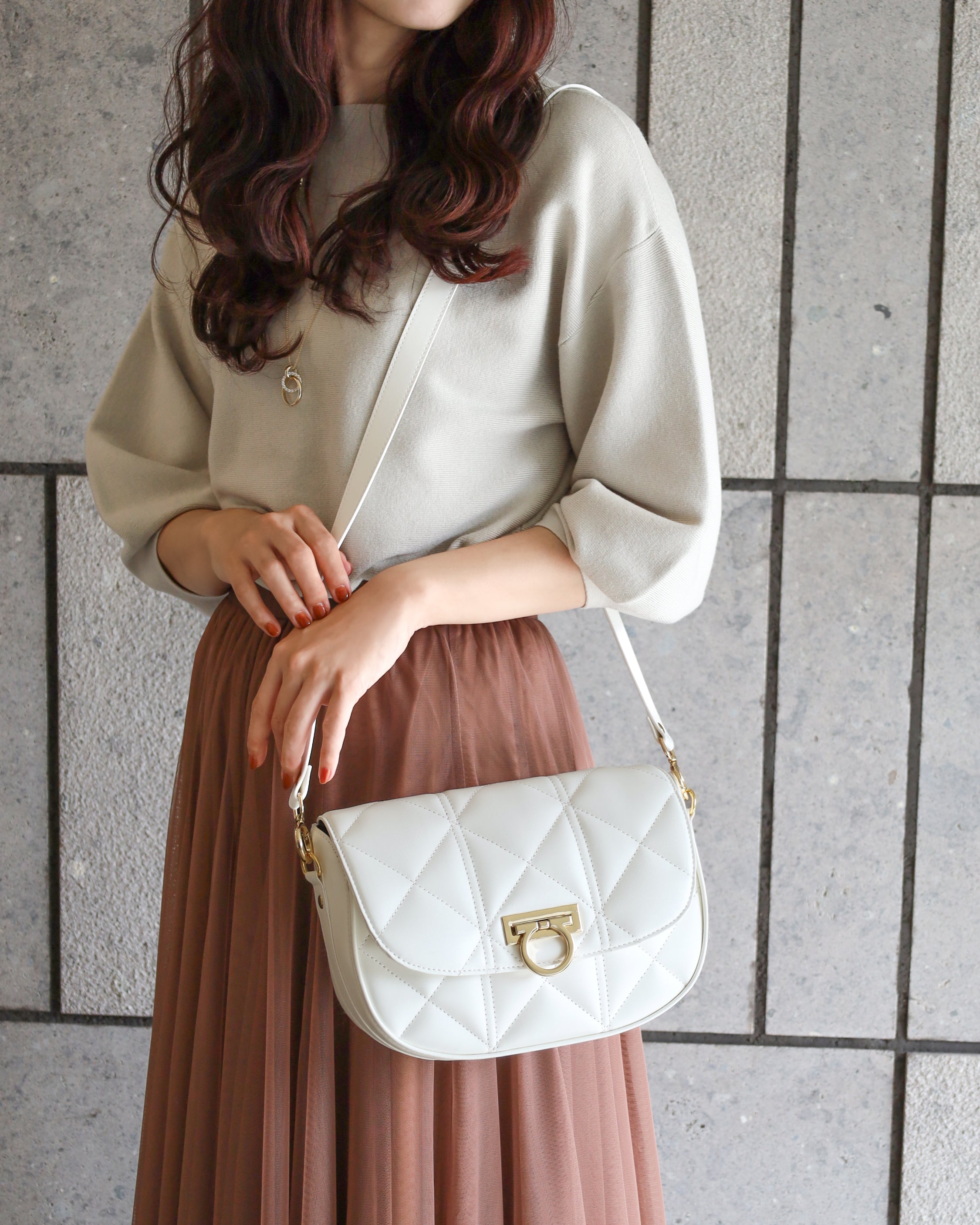 Quilting ring apple bag キルティングリング ショルダーバッグ