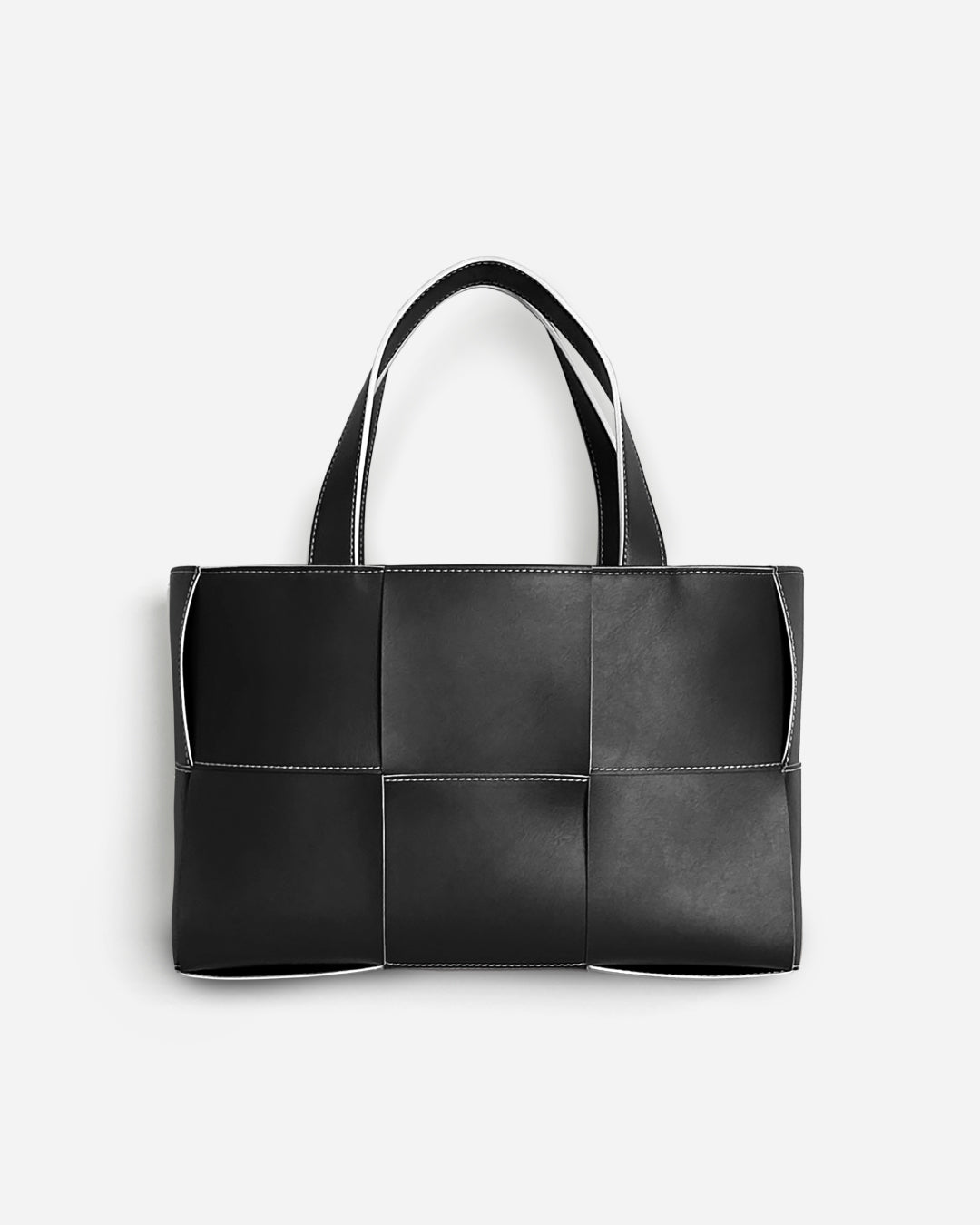 Square apple bag  編み込みバッグ ブラック